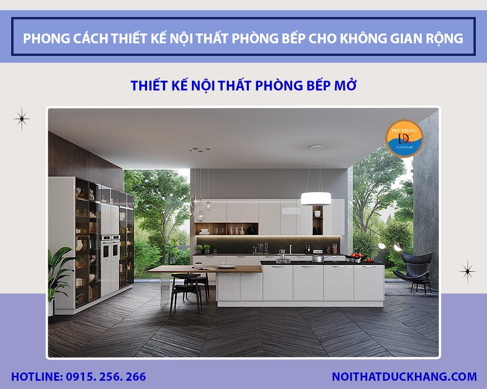 Thiết kế nội thất phòng bếp mở