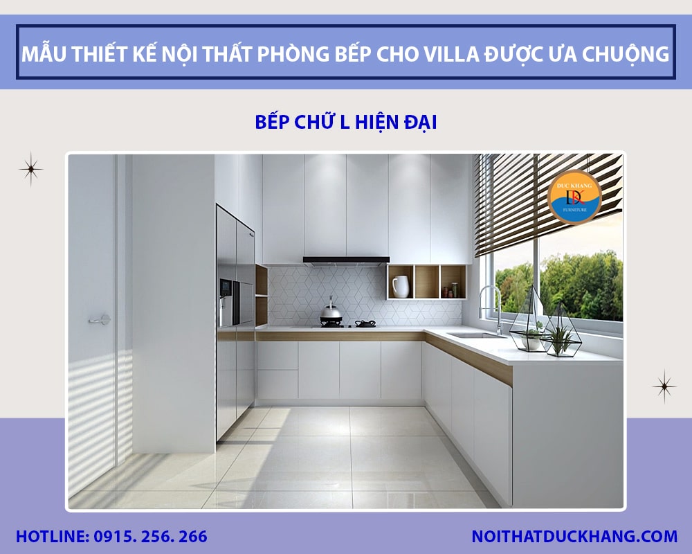 Bếp chữ L hiện đại Bếp chữ L hiện đại