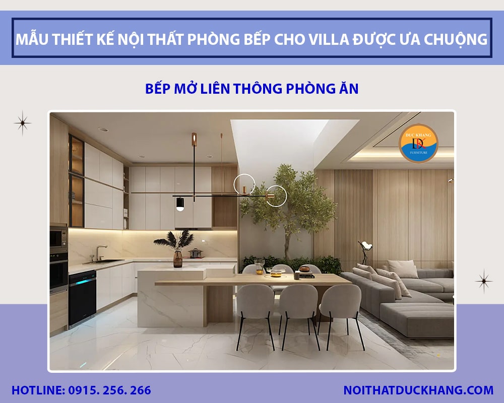 Bếp mở liên thông phòng ăn Bếp mở liên thông phòng ăn