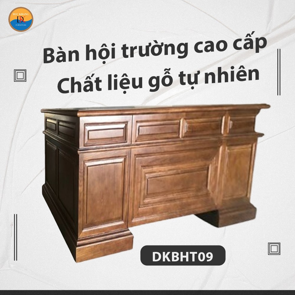 DKBHT09 | Bàn hội trường gỗ sang trọng Đức Khang