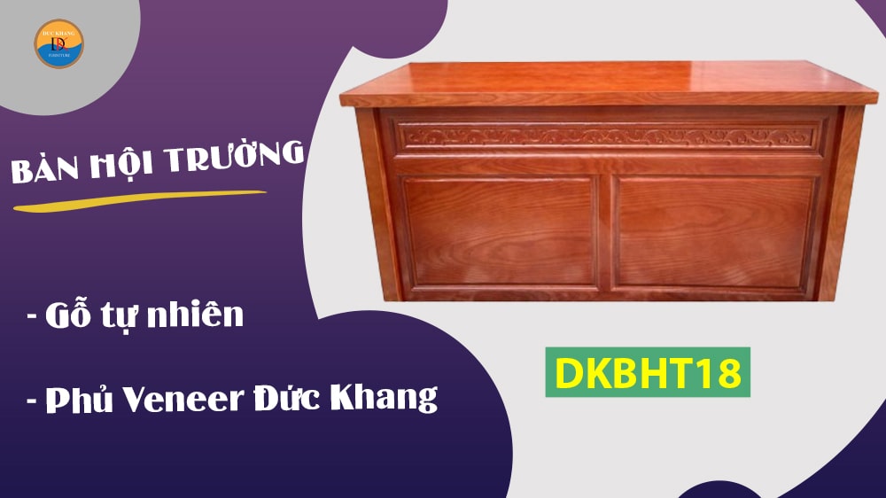 DKBHT18 | Bàn hội trường gỗ phủ Veneer cao cấp