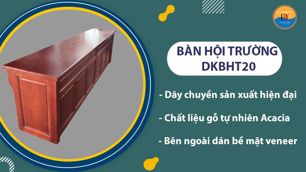 DKBHT20 | Bàn hội trường gỗ phủ Veneer sang trọng