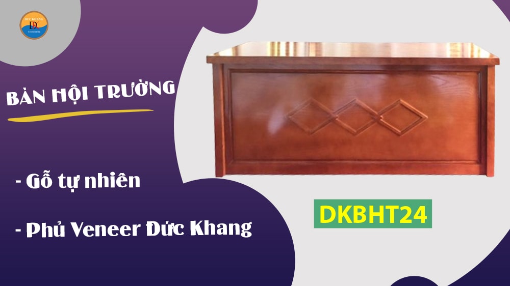 DKBHT24 | Bàn hội trường gỗ phủ Veneer sang trọng