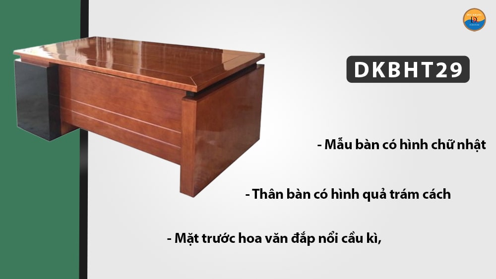 DKBHT29 | Bàn hội trường gỗ tự nhiên phủ Veneer sang trọng