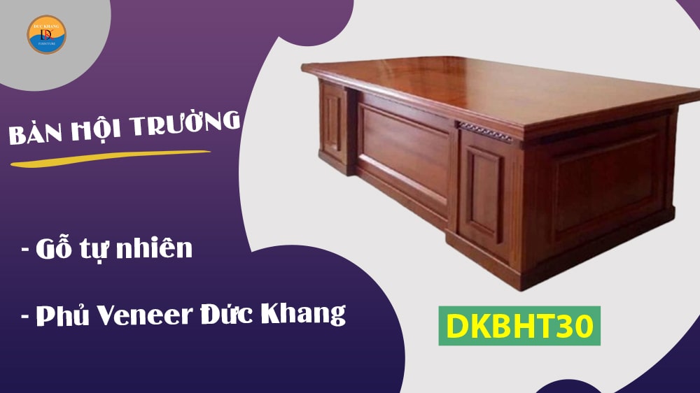 DKBHT30 | Bàn hội trường gỗ phủ Veneer sang trọng