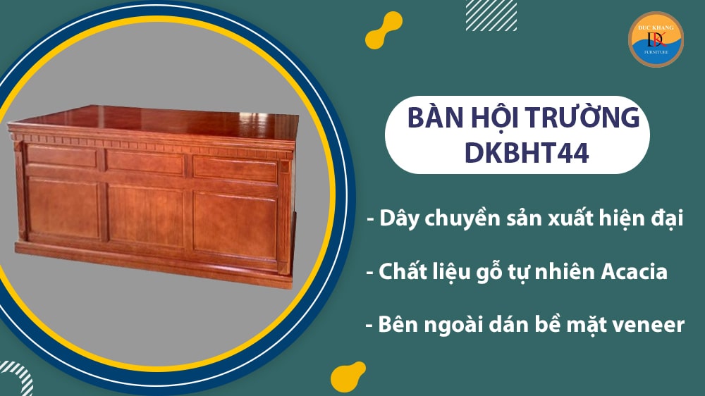 DKBHT44 | Bàn hội trường gỗ phủ Veneer cao cấp