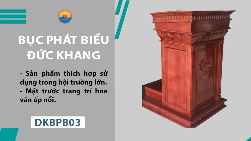 DKBPB03 | Bục phát biểu hội nghị bằng gỗ cao cấp