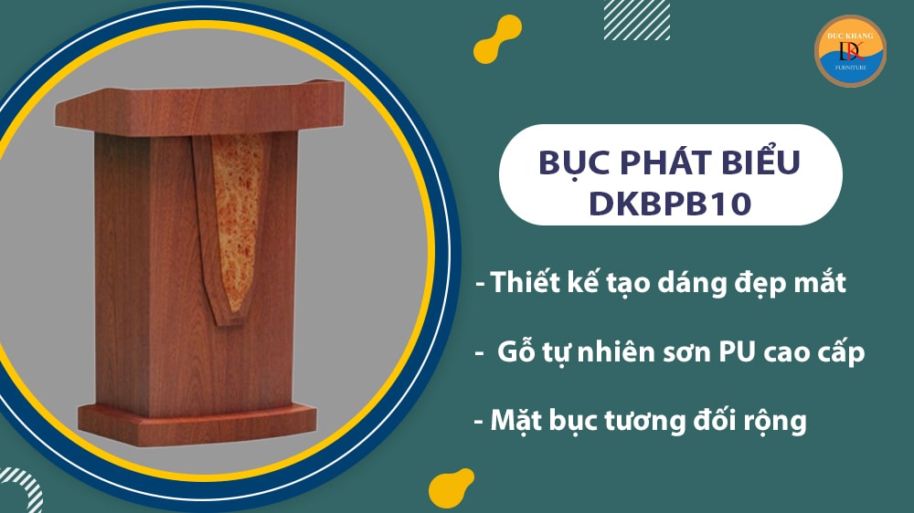 DKBPB10 | Bục phát biểu gỗ tự nhiên cao cấp Đức Khang