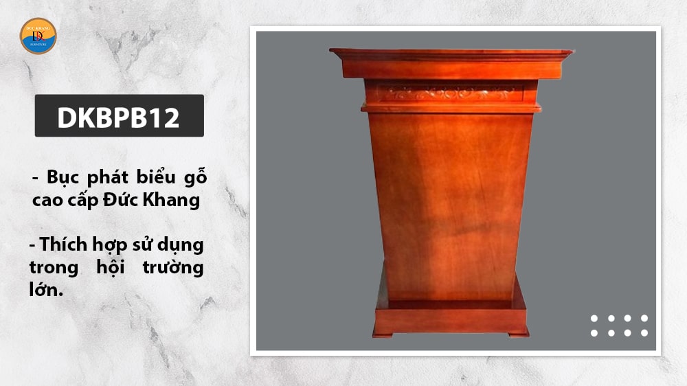 DKBPB12 | Bục phát biểu gỗ tự nhiên cao cấp, kiểu dáng hiện đại