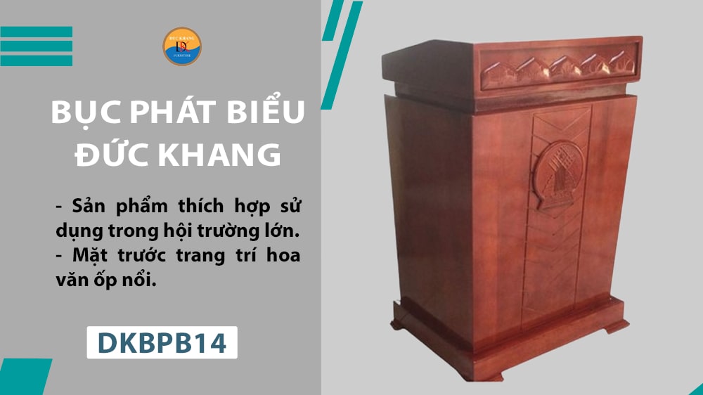 DKBPB14 | Bục phát biểu phòng họp gỗ tự nhiên