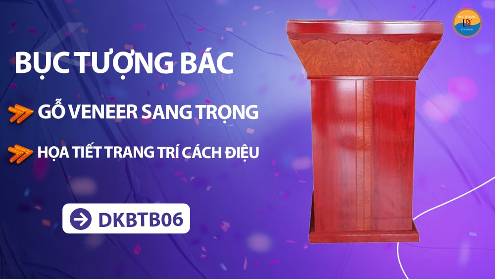 DKBTB06 | Bục tượng Bác Đức Khang chất liệu gỗ cao cấp