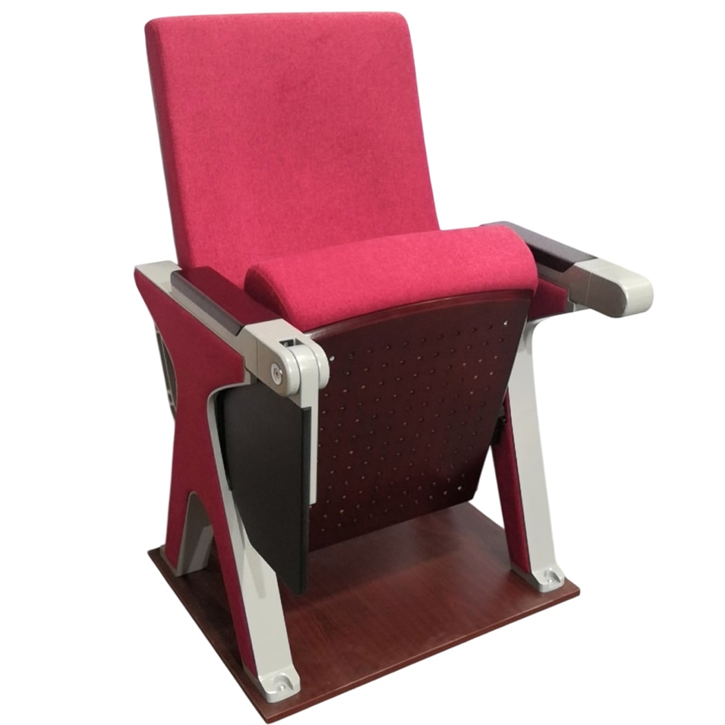 Ghế hội trường bọc nỉ xám, chân tĩnh kèm bàn viết - WH8016-3 Ghế hội trường bọc nỉ xám, chân tĩnh kèm bàn viết - WH8016-3