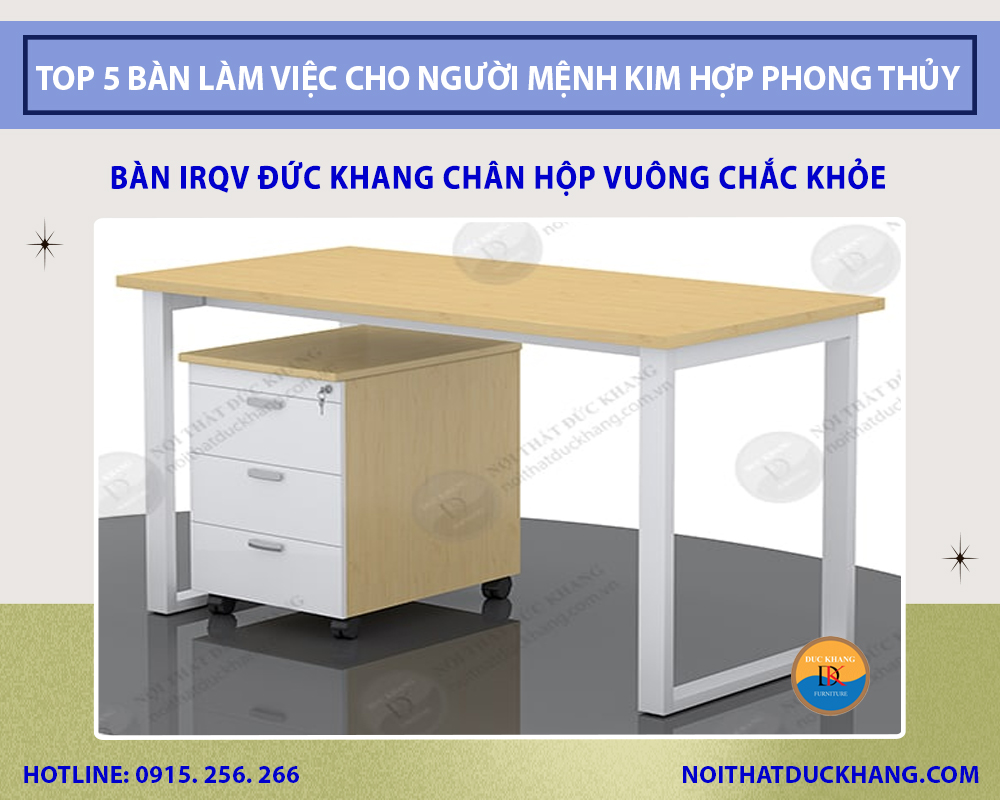 Bàn IRQV Đức Khang chân hộp vuông chắc khỏe
