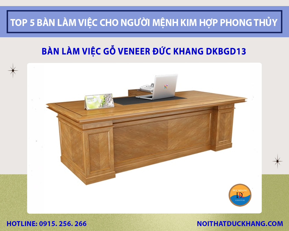 Bàn làm việc gỗ Veneer Đức Khang DKBGD13
