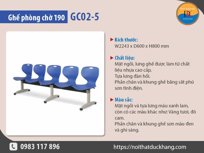 Chọn mẫu ghế phòng chờ 190 nào cho hành lang công ty?