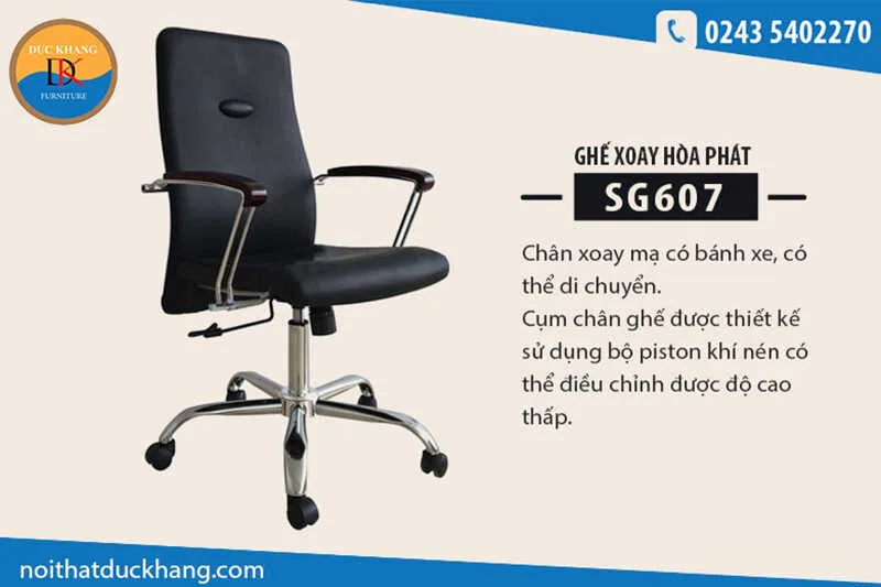 Ghế xoay da Hòa Phát SG607