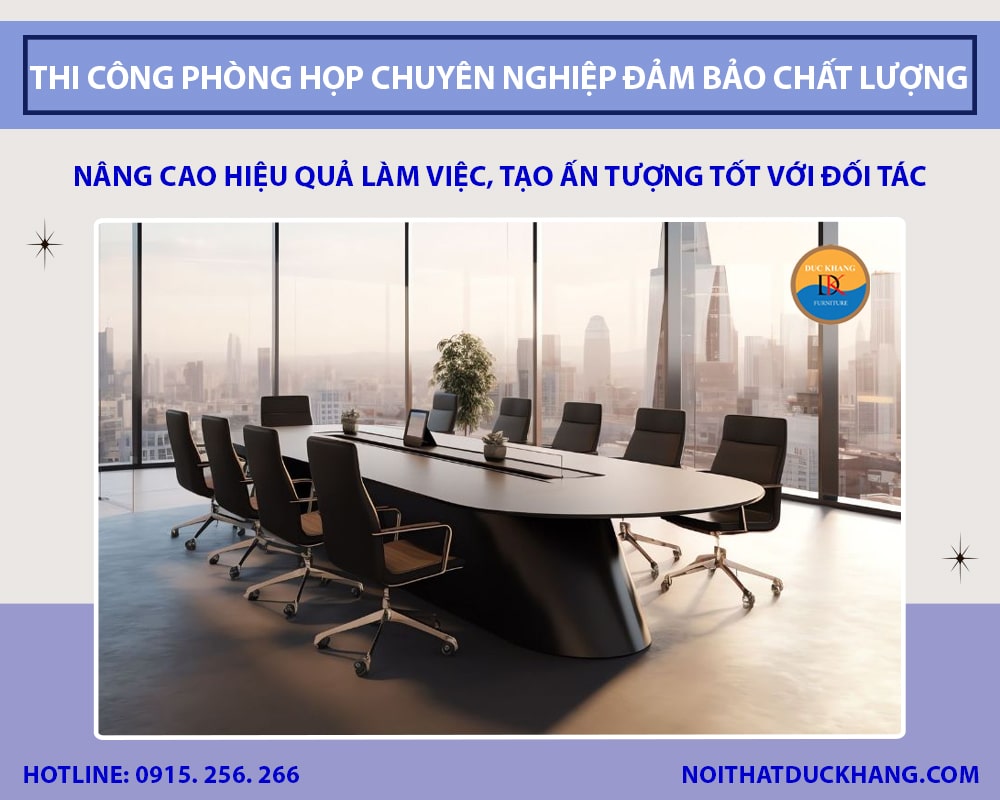 Dịch vụ thi công phòng họp chuyên nghiệp đảm bảo chất lượng