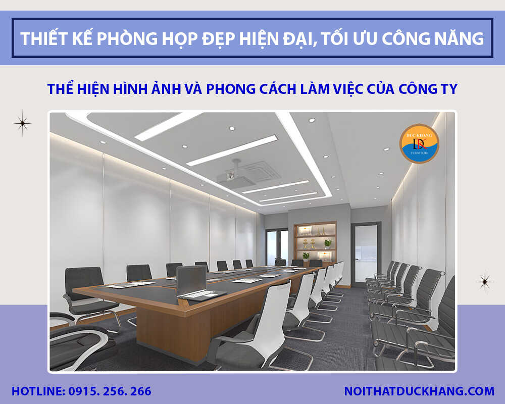 Thiết kế phòng họp đẹp chuẩn hiện đại, tối ưu công năng