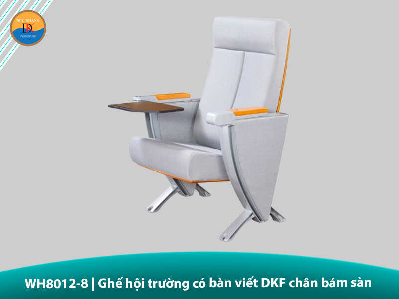 WH8012-8 | Ghế hội trường có bàn viết DKF chân bám sàn hiện đại