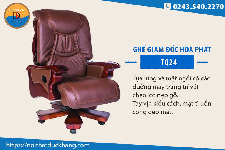 7 mẫu ghế giám đốc chân gỗ tự nhiên Đức Khang 