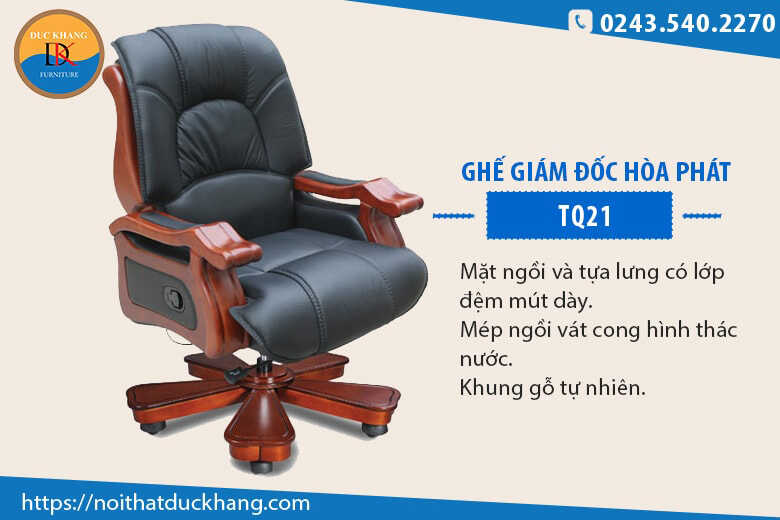 7 mẫu ghế giám đốc chân gỗ tự nhiên Đức Khang 