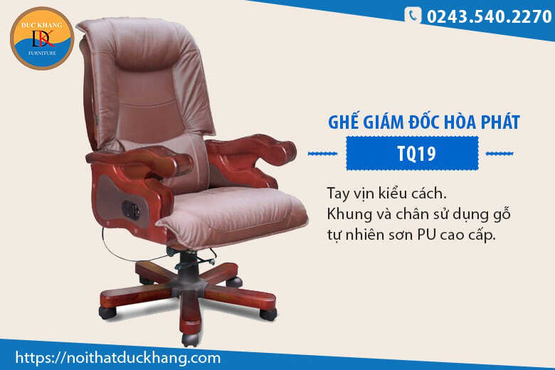 7 mẫu ghế giám đốc chân gỗ tự nhiên Đức Khang 