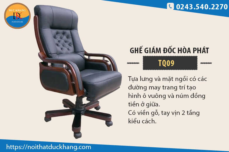 7 mẫu ghế giám đốc chân gỗ tự nhiên Đức Khang 