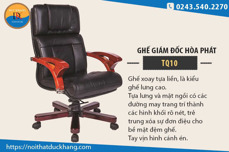 7 mẫu ghế giám đốc chân gỗ tự nhiên Đức Khang 