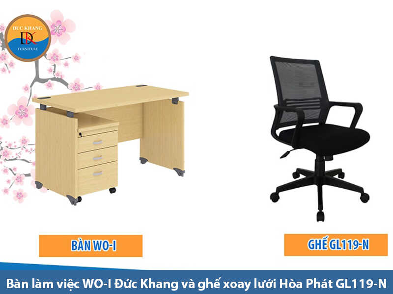 3 mẫu bàn ghế nhân viên văn phòng Đức Khang giá 1,5 triệu đồng