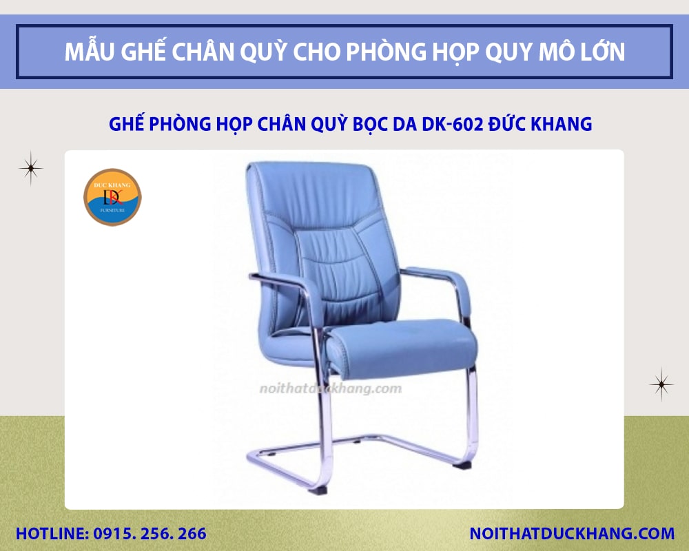 Ghế phòng họp chân quỳ bọc da DK-602 Đức Khang Ghế phòng họp chân quỳ bọc da DK-602 Đức Khang