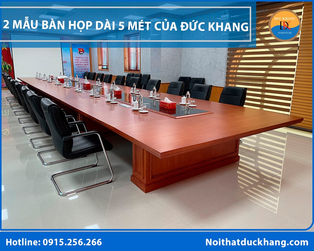 Bàn họp dài 5 mét phù hợp cho mấy người ngồi? Gợi ý cách chọn