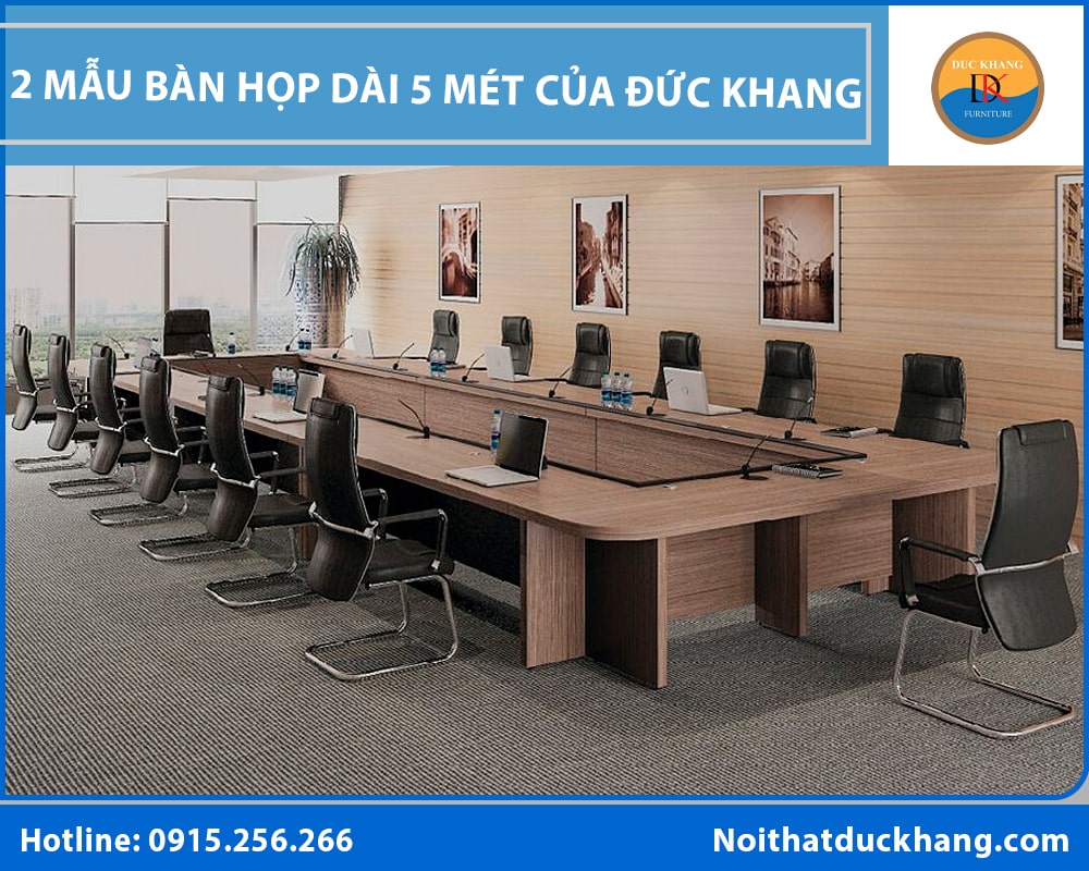 Bàn họp dài 5 mét phù hợp cho mấy người ngồi? Gợi ý cách chọn