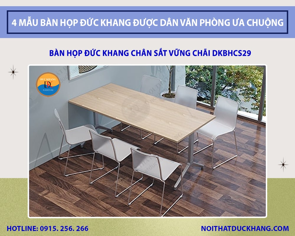 Bàn họp Đức Khang chân sắt vững chãi DKBHCS29