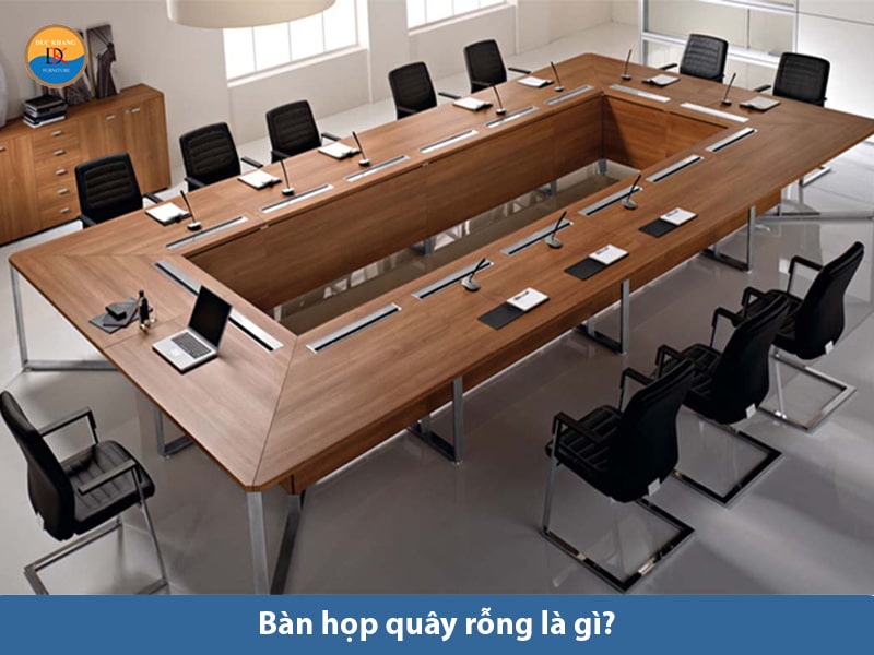 Bàn họp quây rỗng kích thước cho 10 người trở lên