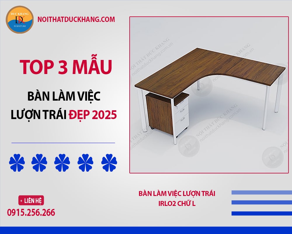 Bàn làm việc lượn trái IRLO2 chữ L Bàn làm việc lượn trái IRLO2 chữ L