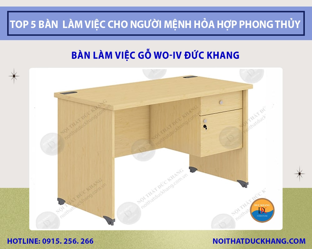 Bàn làm việc gỗ WO-IV Đức Khang