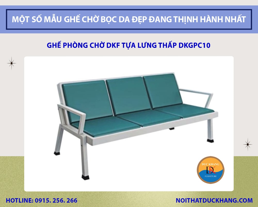 Ghế phòng chờ DKF băng 3 ghế, có tay vịn 2 đầu DKGPC16 Ghế phòng chờ DKF băng 3 ghế, có tay vịn 2 đầu DKGPC16