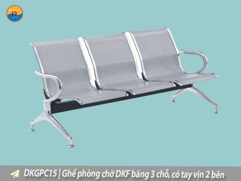 DKGPC15 | Ghế phòng chờ DKF băng 3 chỗ, có tay vịn 2 bên DKGPC15 | Ghế phòng chờ DKF băng 3 chỗ, có tay vịn 2 bên