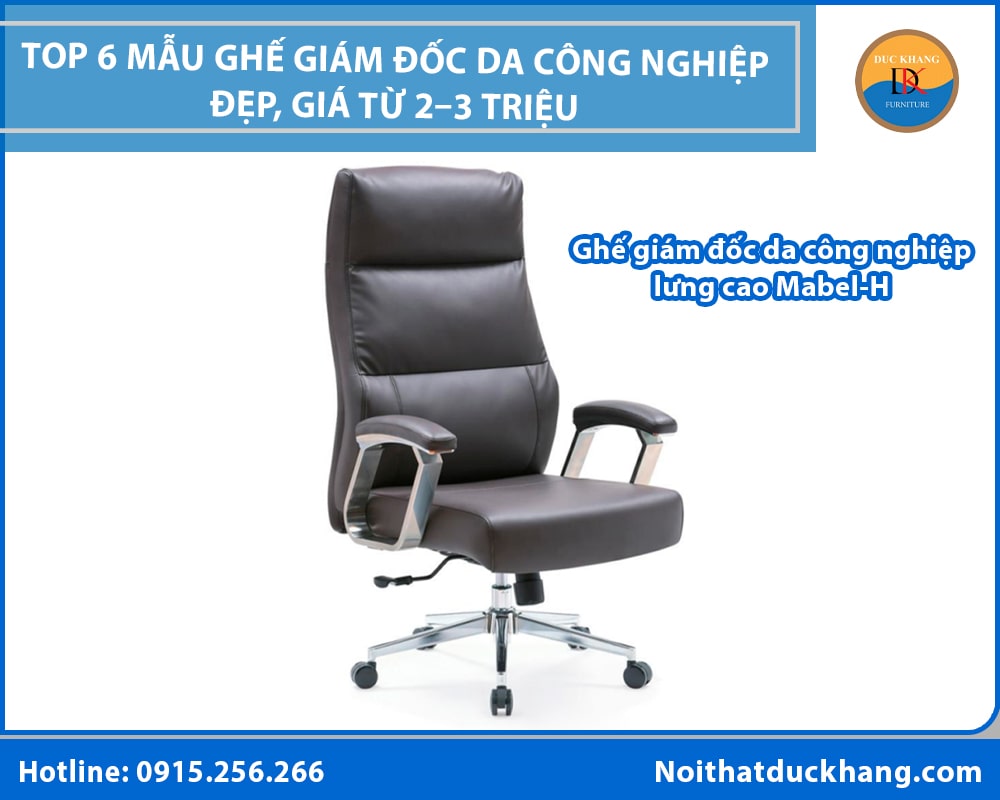 Ghế giám đốc da công nghiệp lưng cao Mabel-H