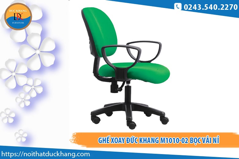 Ghế xoay Đức Khang M1010-02 bọc vải nỉ Ghế xoay Đức Khang M1010-02 bọc vải nỉ