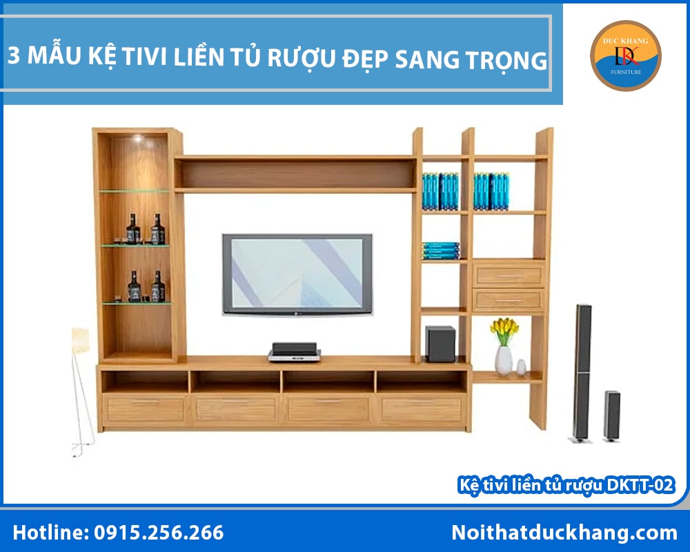 Kệ tivi liền tủ rượu DKTT-02
