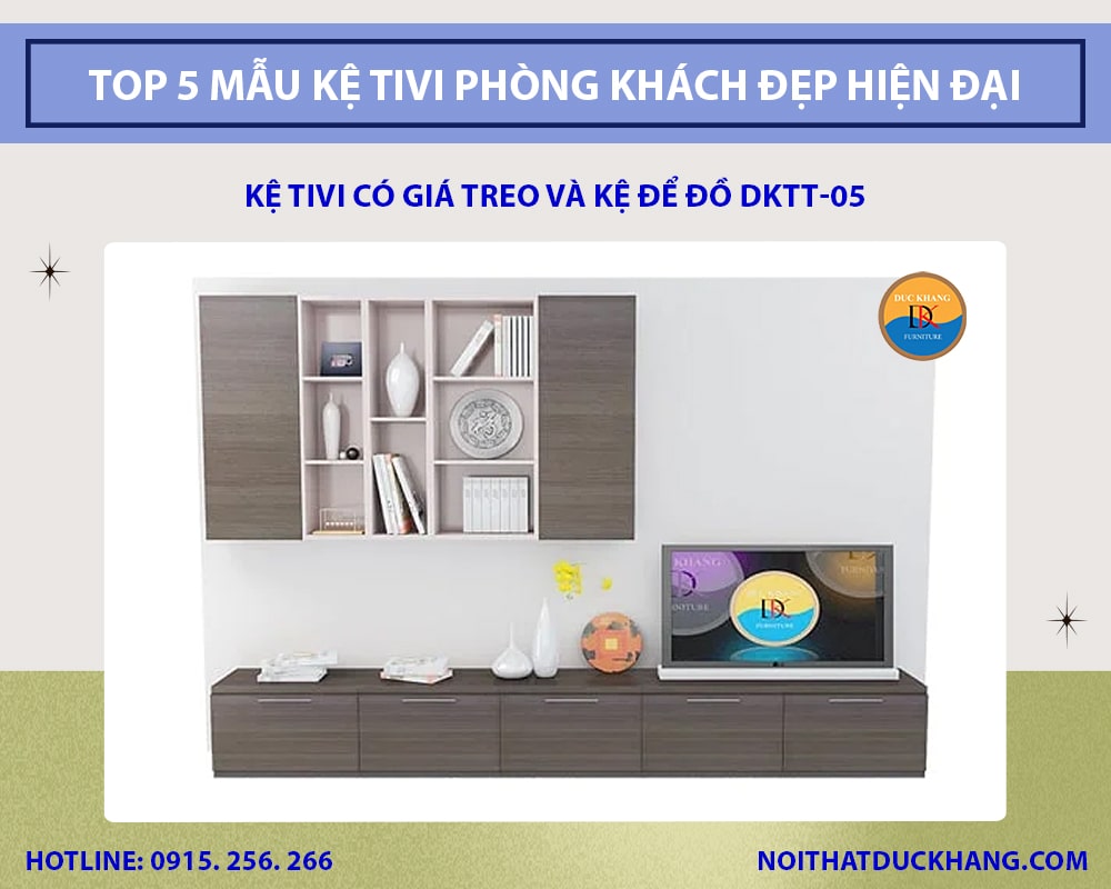 Kệ tivi có giá treo và kệ để đồ DKTT-05 Kệ tivi có giá treo và kệ để đồ DKTT-05