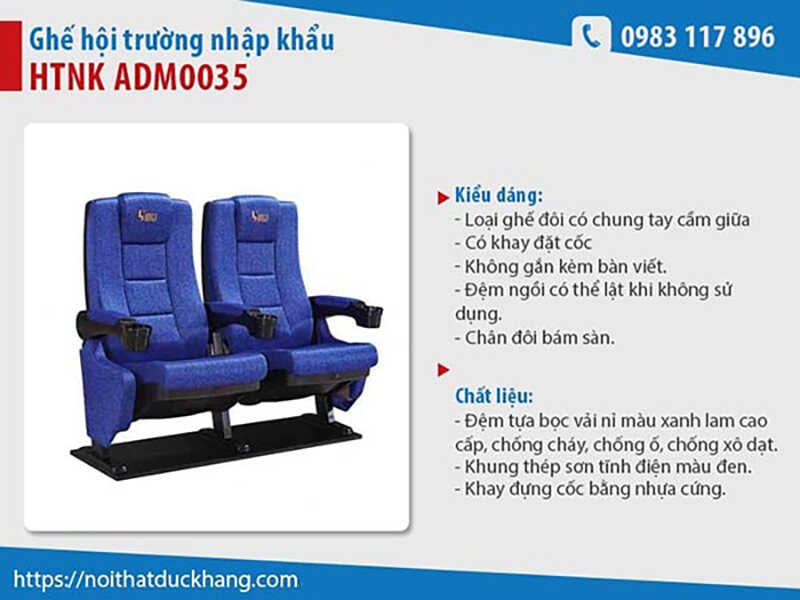 Ghế hội trường nhập khẩu HTNK ADM0035