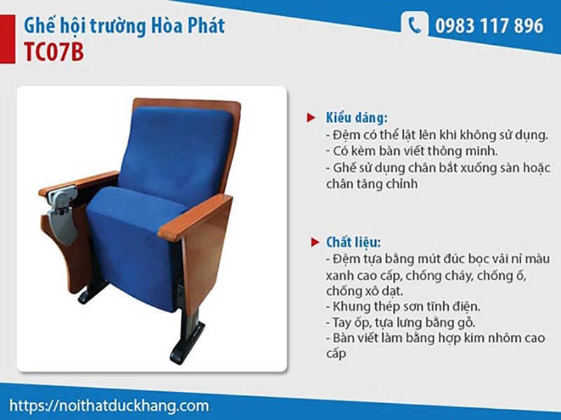 Ghế hội trường Hòa Phát TC07B