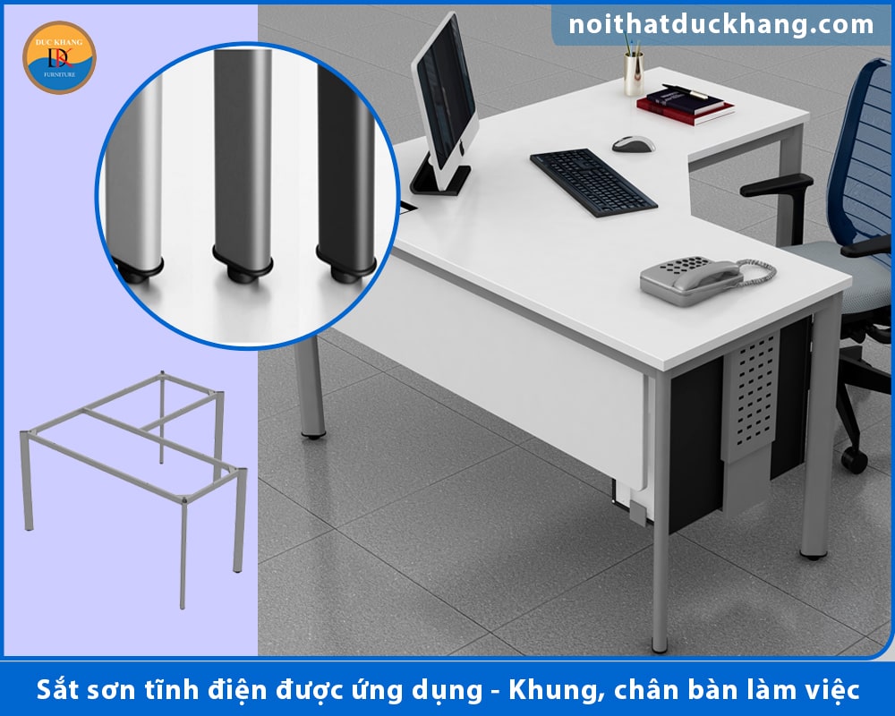 Sắt sơn tĩnh điện được ứng dụng - Khung, chân bàn làm việc