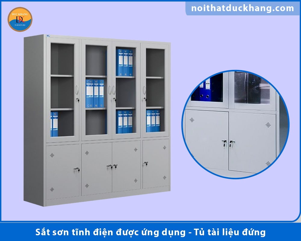 Sắt sơn tĩnh điện được ứng dụng - Tủ tài liệu đứng