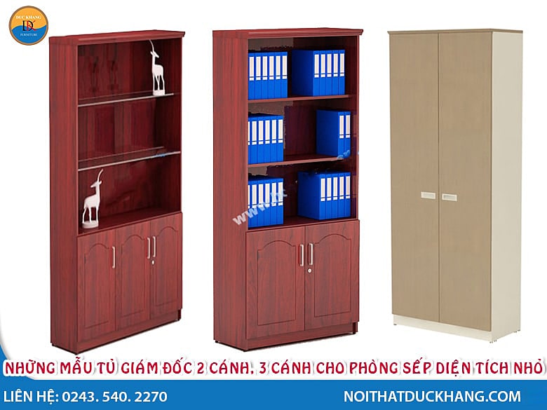 Những mẫu tủ giám đốc 2 cánh, 3 cánh cho phòng sếp diện tích nhỏ