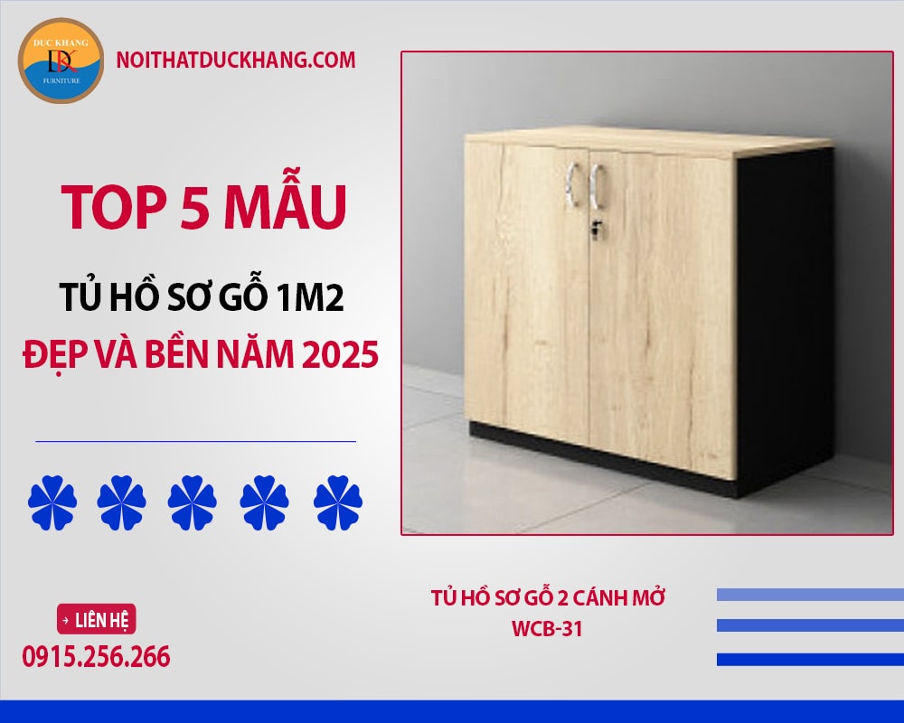Tủ hồ sơ gỗ 2 cánh mở WCB-31