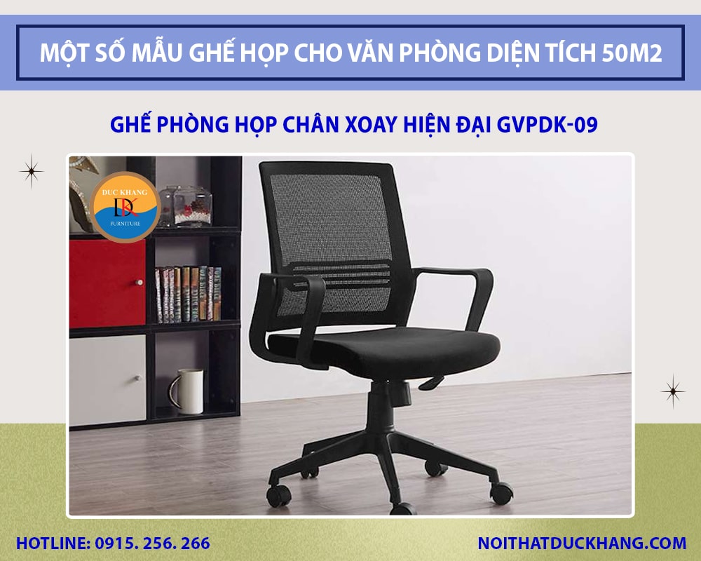 Ghế phòng họp chân xoay hiện đại GVPDK-09 Ghế phòng họp chân xoay hiện đại GVPDK-09