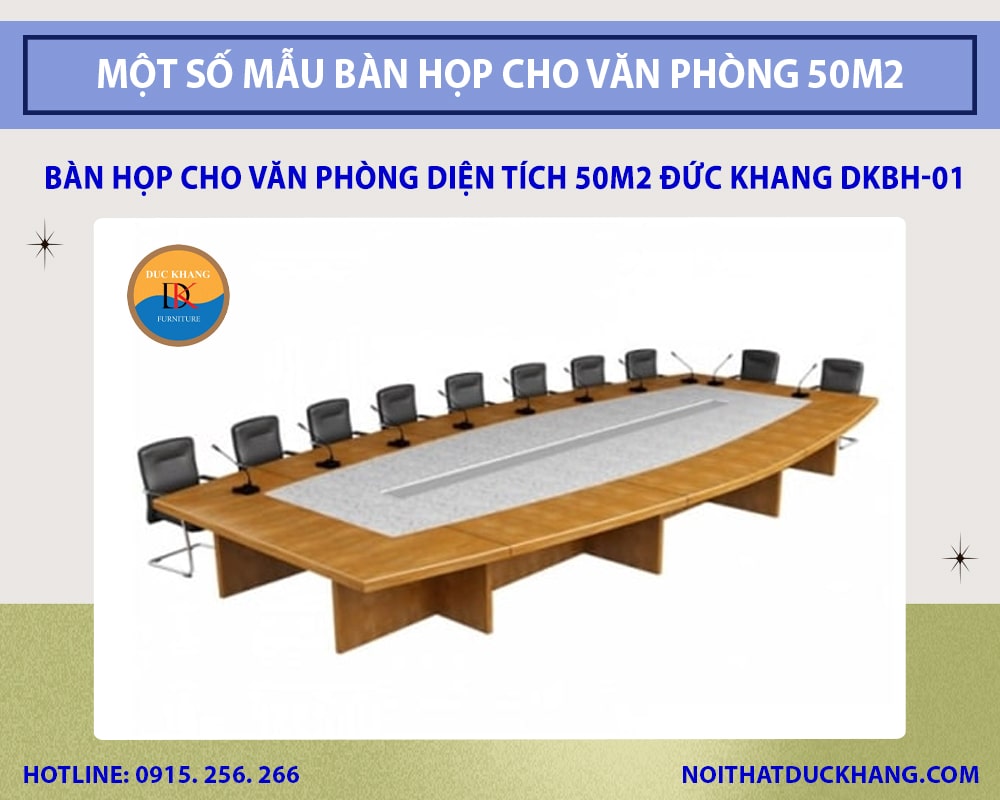 Bàn họp cho văn phòng diện tích 50m2 Đức Khang DKBH-01 Bàn họp cho văn phòng diện tích 50m2 Đức Khang DKBH-01